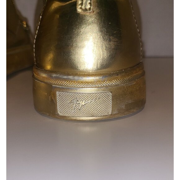 Giuseppe Zanotti  London Mirrored Leather  Chain High 'Vegas Gold'  hi-top sneak - Picture 14 of 16